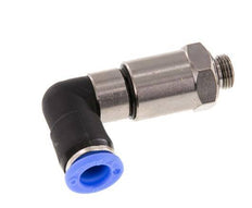 Codo de 8 mm y G1/8'' Junta giratoria rápida Rosca macho Niquelada Latón/PBT NBR Giratorio