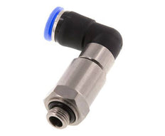 Codo de 8 mm y G1/8'' Junta giratoria rápida Rosca macho Niquelada Latón/PBT NBR Giratorio
