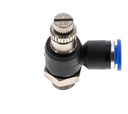 Silenciador de control de flujo Codo de salida de contador 6 mm - G1/8'' Latón/PA 66