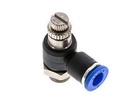 Silenciador de control de flujo Codo de salida de contador 6 mm - G1/8'' Latón/PA 66