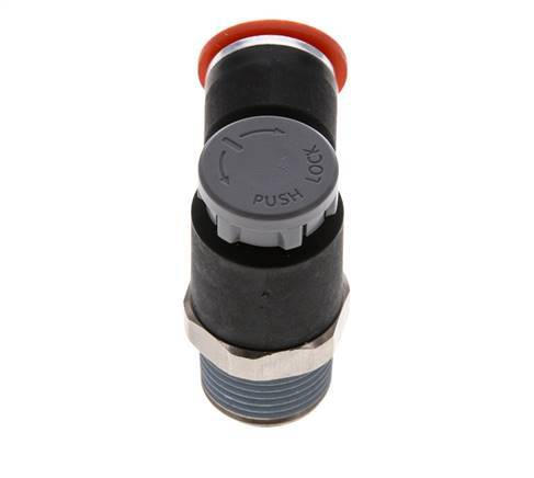Válvula de control de flujo Codo de entrada al medidor 10 mm - R3/8'' Latón/PA 66 Tuerca de seguridad