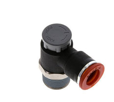 Válvula de control de flujo Codo de entrada al medidor 10 mm - R3/8'' Latón/PA 66 Tuerca de seguridad