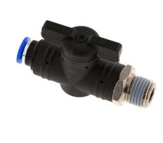 Válvula de bola recta de 2 vías 6 mm - R1/4'' Plástico/Latón