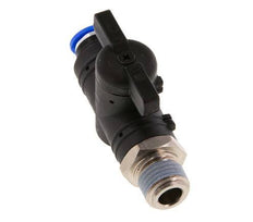 Válvula de bola recta de 2 vías 6 mm - R1/4'' Plástico/Latón