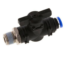 Válvula de bola recta de 2 vías 6 mm - R1/4'' Plástico/Latón