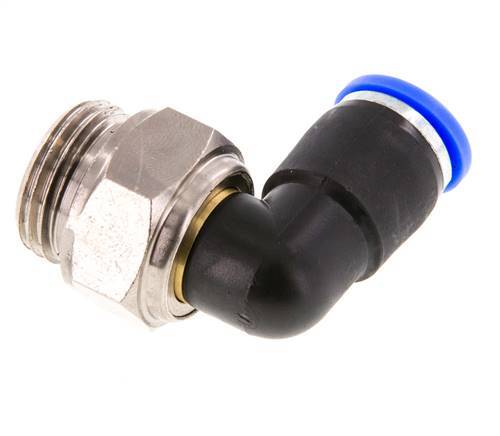 Codo de 10 mm y G1/2'' Junta giratoria con rosca macho de latón niquelado/PBT NBR giratorio