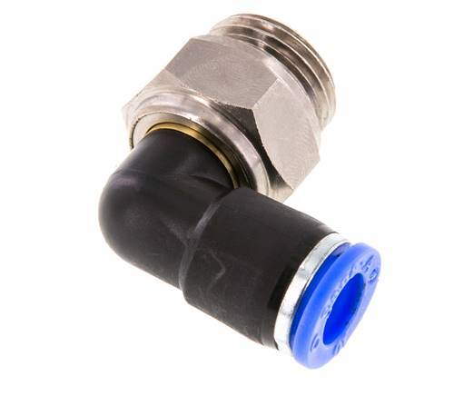 Codo de 10 mm y G1/2'' Junta giratoria con rosca macho de latón niquelado/PBT NBR giratorio