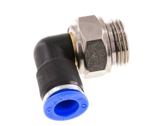 Codo de 10 mm y G1/2'' Junta giratoria con rosca macho de latón niquelado/PBT NBR giratorio