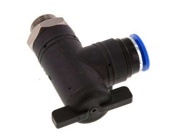 Válvula de bola de codo de 2 vías 12 mm - G3/8'' Plástico/Latón