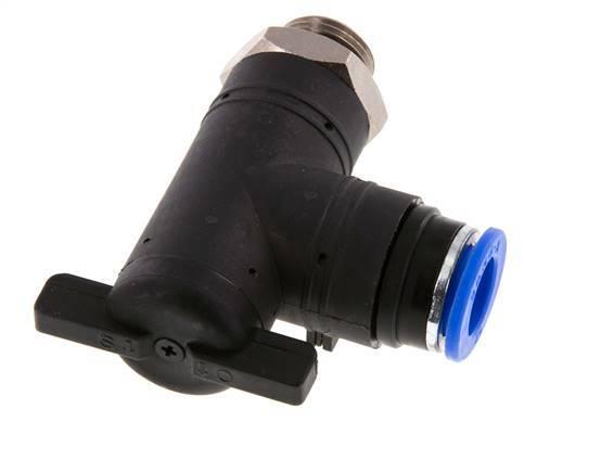 Válvula de bola de codo de 2 vías 12 mm - G3/8'' Plástico/Latón