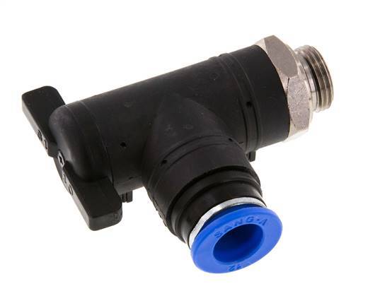 Válvula de bola de codo de 2 vías 12 mm - G3/8'' Plástico/Latón