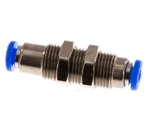 Racor rápido de 4 mm con cierre automático de latón/PBT Pasamuros 0-10bar (0-145psi)