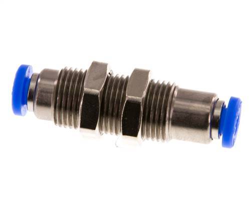Racor rápido de 4 mm con cierre automático de latón/PBT Pasamuros 0-10bar (0-145psi)