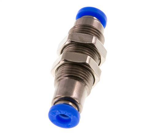 Racor rápido de 4 mm con cierre automático de latón/PBT Pasamuros 0-10bar (0-145psi)