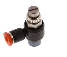 Silenciador de control de flujo Codo de entrada de medidor 4 mm - R1/8'' Latón/PA 66
