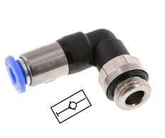 Racor rápido 8mm y G3/8'' Codo autoblocante macho Latón/PBT 0-10bar (0-145psi)