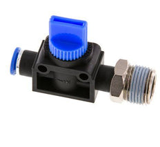 Válvula manual de cierre de 3/2 vías de 6 mm - R3/8'' de plástico/latón Válvula lateral