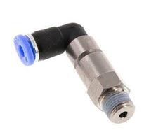 Codo de 4 mm y R1/8'' Junta giratoria rápida Rosca macho Niquelada Latón/PBT NBR Giratorio