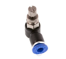 Codo de salida del silenciador de control de flujo 4 mm - M5 Latón/PA 66
