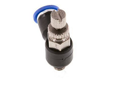 Codo de salida del silenciador de control de flujo 4 mm - M5 Latón/PA 66