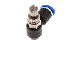 Codo de salida del silenciador de control de flujo 4 mm - M5 Latón/PA 66