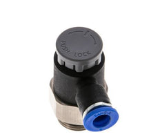 Válvula reguladora de caudal Codo de salida de contador 6 mm - G3/8'' Latón/PA 66 Tuerca de seguridad