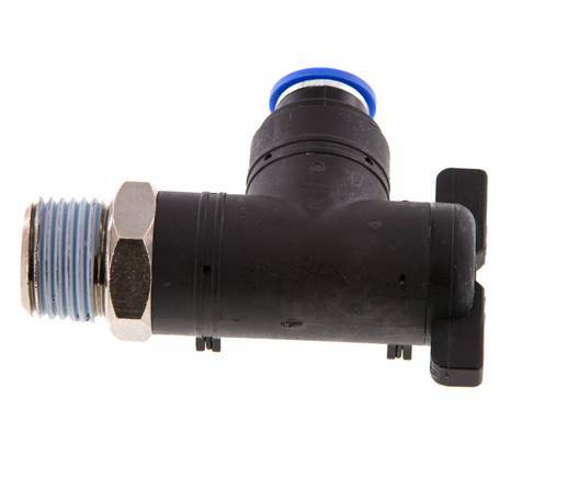 Válvula de bola de codo de 2 vías 10 mm - R1/2'' Plástico/Latón
