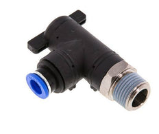 Válvula de bola de codo de 2 vías 10 mm - R1/2'' Plástico/Latón
