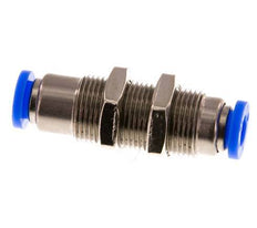 Racor rápido de 6 mm con cierre automático de latón/PBT Pasamuros 0-10bar (0-145psi)