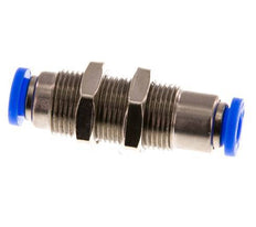 Racor rápido de 6 mm con cierre automático de latón/PBT Pasamuros 0-10bar (0-145psi)
