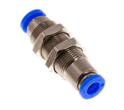 Racor rápido de 6 mm con cierre automático de latón/PBT Pasamuros 0-10bar (0-145psi)