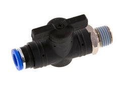 Válvula de bola recta de 2 vías 8 mm - R1/4'' Plástico/Latón