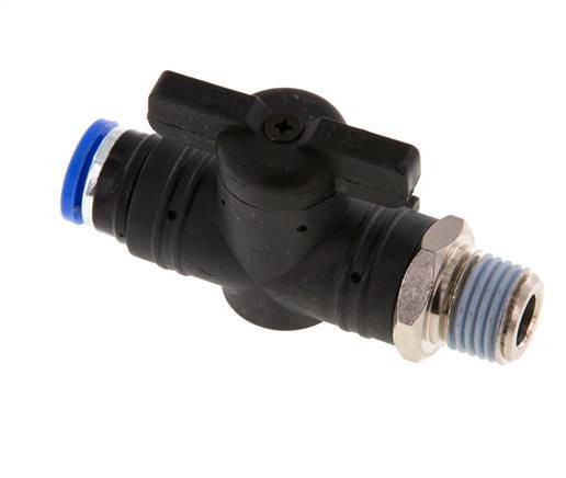 Válvula de bola recta de 2 vías 8 mm - R1/4'' Plástico/Latón
