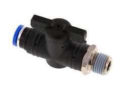 Válvula de bola recta de 2 vías 8 mm - R1/4'' Plástico/Latón