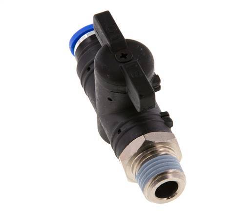 Válvula de bola recta de 2 vías 8 mm - R1/4'' Plástico/Latón