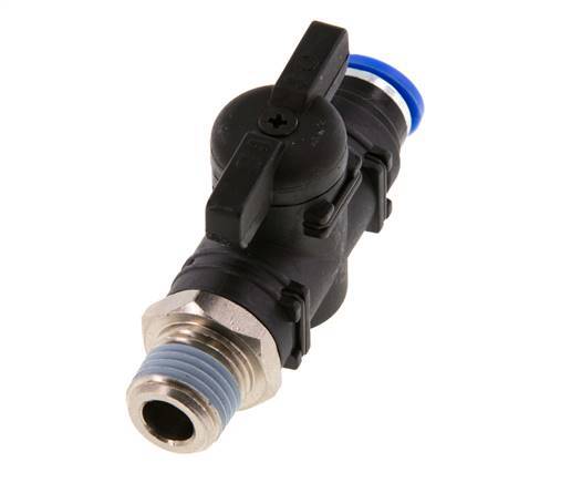 Válvula de bola recta de 2 vías 8 mm - R1/4'' Plástico/Latón