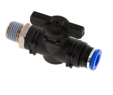Válvula de bola recta de 2 vías 8 mm - R1/4'' Plástico/Latón