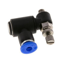 Silenciador de control de flujo Meter-Out Giratorio 4 mm - M5 Latón/PA 66