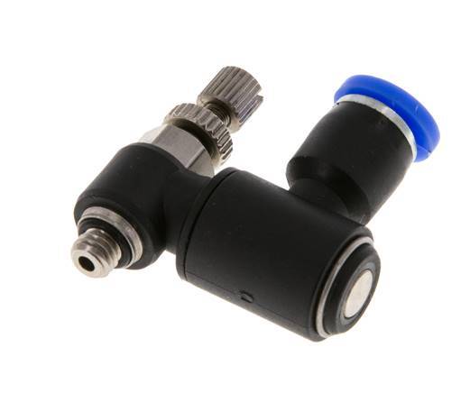 Silenciador de control de flujo Meter-Out Giratorio 4 mm - M5 Latón/PA 66