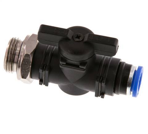 Válvula de bola recta de 2 vías 8 mm - G3/8'' Plástico/Latón