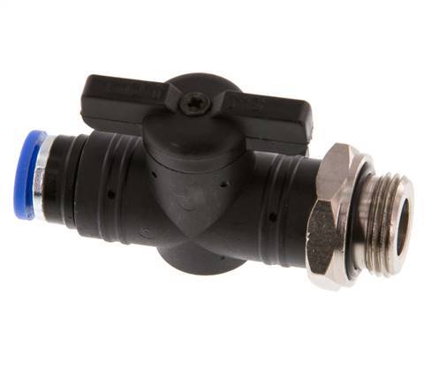 Válvula de bola recta de 2 vías 8 mm - G3/8'' Plástico/Latón