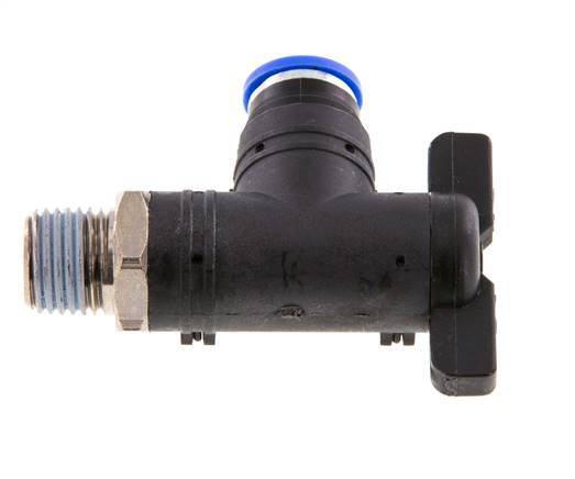 Válvula de bola de codo de 2 vías 8 mm - R1/4'' Plástico/Latón
