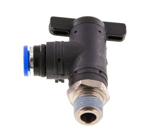Válvula de bola de codo de 2 vías 8 mm - R1/4'' Plástico/Latón