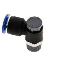 Válvula de control de flujo Codo de salida del medidor 12 mm - R3/8'' Latón/PA 66 Tuerca de seguridad