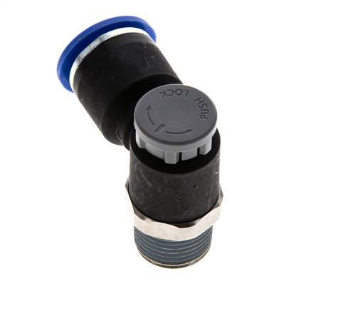 Válvula de control de flujo Codo de salida del medidor 12 mm - R3/8'' Latón/PA 66 Tuerca de seguridad