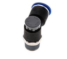Válvula de control de flujo Codo de salida del medidor 12 mm - R3/8'' Latón/PA 66 Tuerca de seguridad