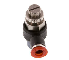 Silenciador de control de flujo Codo de entrada de medidor 6 mm - R1/4'' Latón/PA 66