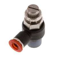 Silenciador de control de flujo Codo de entrada de medidor 6 mm - R1/4'' Latón/PA 66