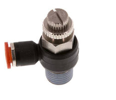 Silenciador de control de flujo Codo de entrada de medidor 6 mm - R1/4'' Latón/PA 66