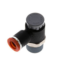 Válvula de control de flujo Codo de medición 8 mm - R3/8'' Latón/PA 66 Tuerca de seguridad
